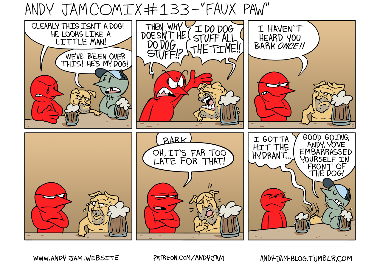 Andy Jam Comix #133 – “Faux Paw”