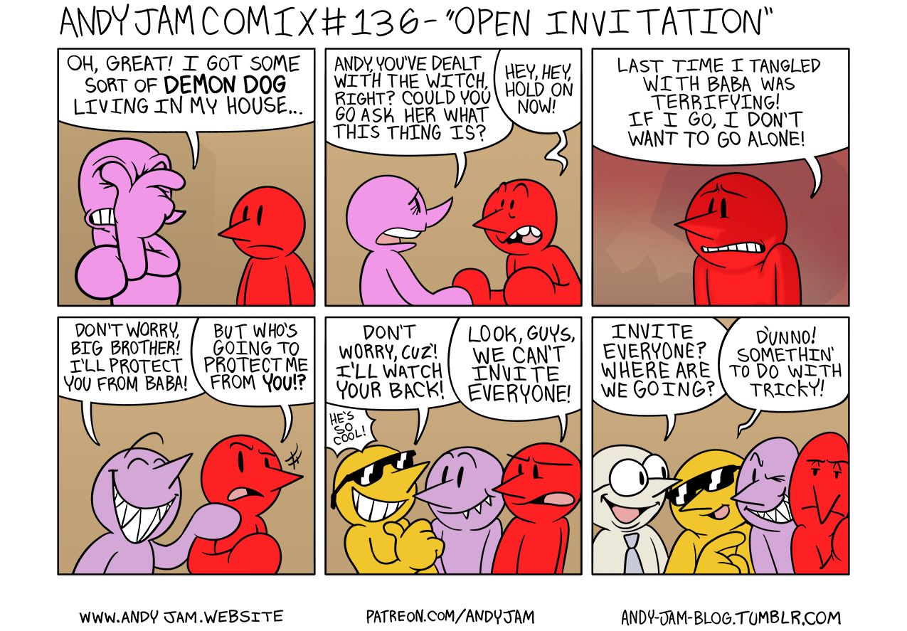 Andy Jam Comix #136 – “Open Invitation”